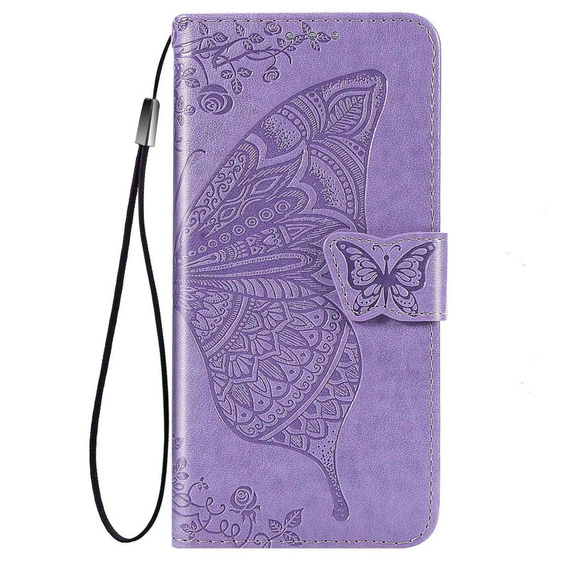 Θήκη με πτερύγιο για Samsung Galaxy M33, Butterfly, μωβ