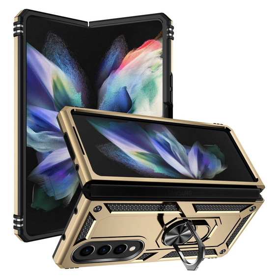 θωρακισμένη θήκη για Samsung Galaxy Z Fold 4 5G, Nox Case Ring, χρυσή