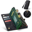 CASEME θήκη για Samsung Galaxy S25 Ultra, Retro Leather Wallet, με λουράκι, μαύρη