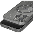 Θήκη για iPhone 16 Pro Max, ERBORD Glitter MagSafe, μαύρη + Γυαλί οθόνης