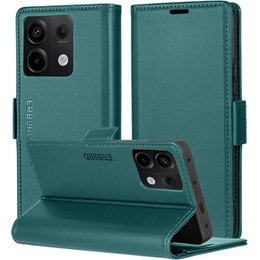 Θήκη για Xiaomi Redmi Note 13 Pro 5G, ERBORD Glossy Litchi, πορτοφόλι με πτερύγιο, πράσινη