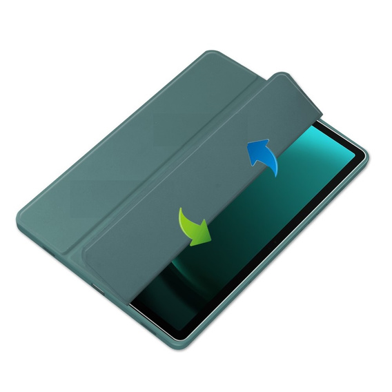 Θήκη για Samsung Galaxy Tab S9 FE+ Plus, Smartcase Hybrid, με χώρο για γραφίδα, πράσινη