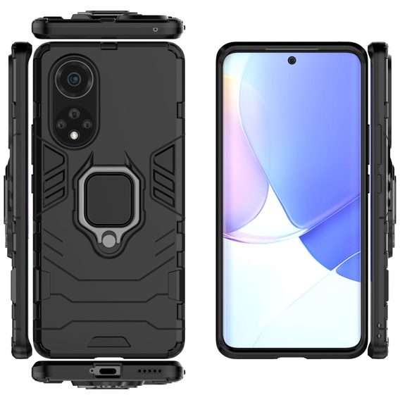 Θήκη για Huawei Nova 9, Kickstand Ring, μαύρη