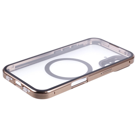 Μαγνητική θήκη MagSafe Dual Glass για iPhone 16, χρυσή