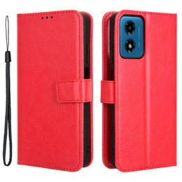Θήκη με πτερύγιο για Motorola Moto G24 / G24 Power / G04, Crazy Horse Wallet, κόκκινη