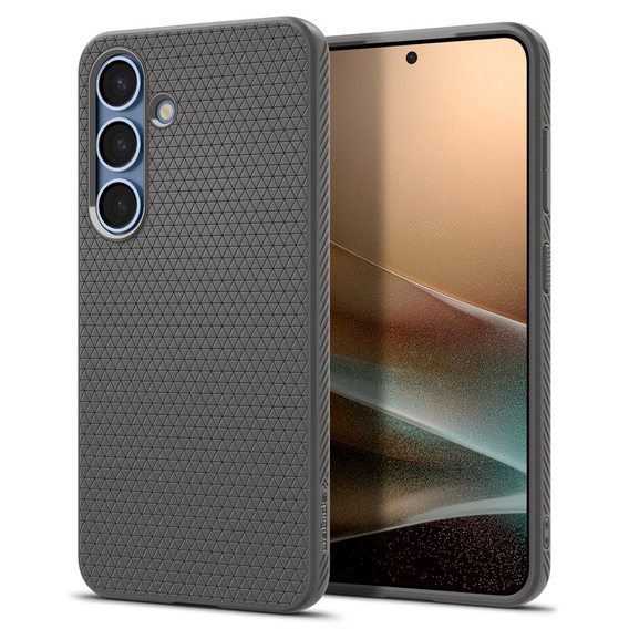 θήκη Spigen για Samsung Galaxy S25, Liquid Air, μαύρη + μετριασμένο γυαλί 9H