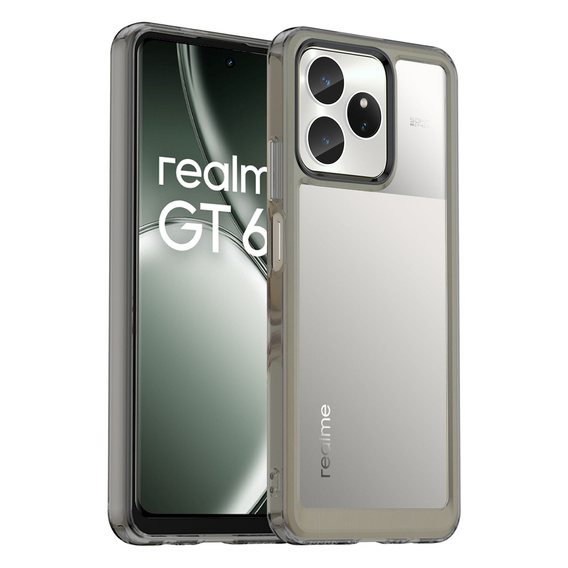 Θήκη για Realme GT 6 / 6T, Fusion Hybrid, διαφανής / μαύρη