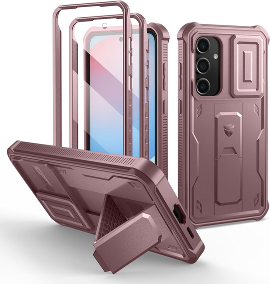 Θωρακισμένη θήκη για Samsung Galaxy S24 FE, Dexnor Full Body (Two Frames), ροζ rose gold