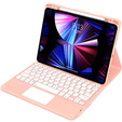 Θήκη + πληκτρολόγιο iPad Air 10.9 4 2020 / 5 2022, Touchpad, ροζ rose gold