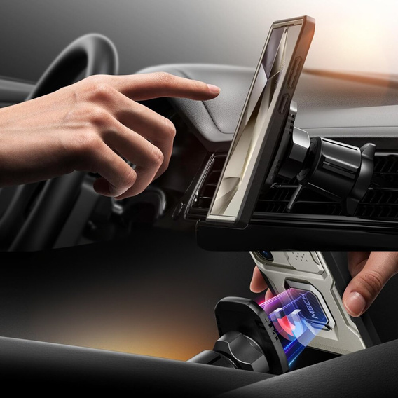 Θήκη για Samsung Galaxy S24 Ultra, Tongate MECH Series με βάση στήριξης, γκρι