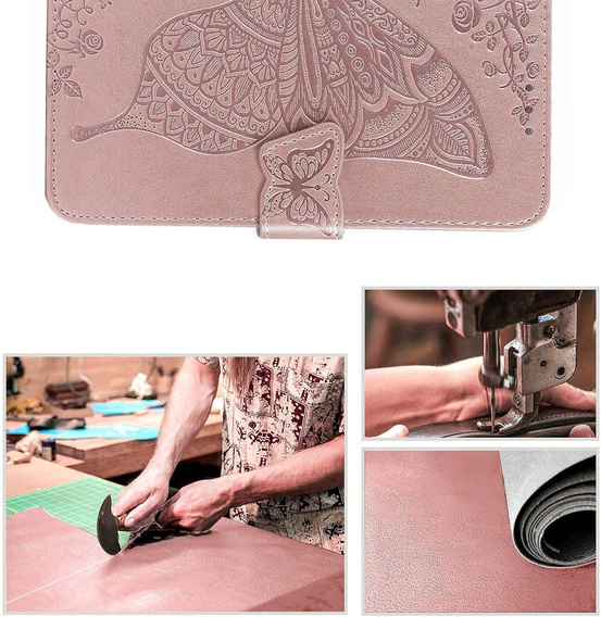 Θήκη με πτερύγιο για Oppo A40 / Oppo A40m, Butterfly, ροζ rose gold