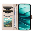 θήκη πτερύγιο για Xiaomi Redmi Note 14 Pro 5G / Xiaomi Redmi Note 14 Pro+ 5G / Xiaomi Poco X7 5G, Rhombus Crossbody Leather, μπεζ