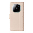 θήκη πτερύγιο για Xiaomi Redmi Note 14 Pro 5G / Xiaomi Redmi Note 14 Pro+ 5G / Xiaomi Poco X7 5G, Rhombus Crossbody Leather, μπεζ