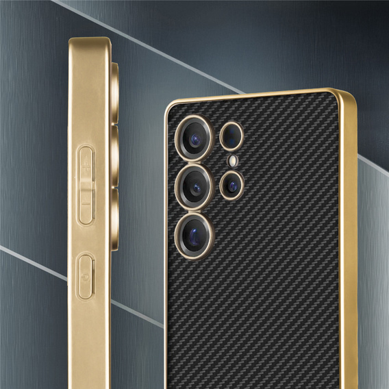 Θήκη για Samsung Galaxy S25 Ultra, GKK Leather, carbon μαύρη