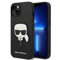 Karl Lagerfeld Θήκη για iPhone 14 Plus, Saffiano Karl's Head Patch, μαύρη