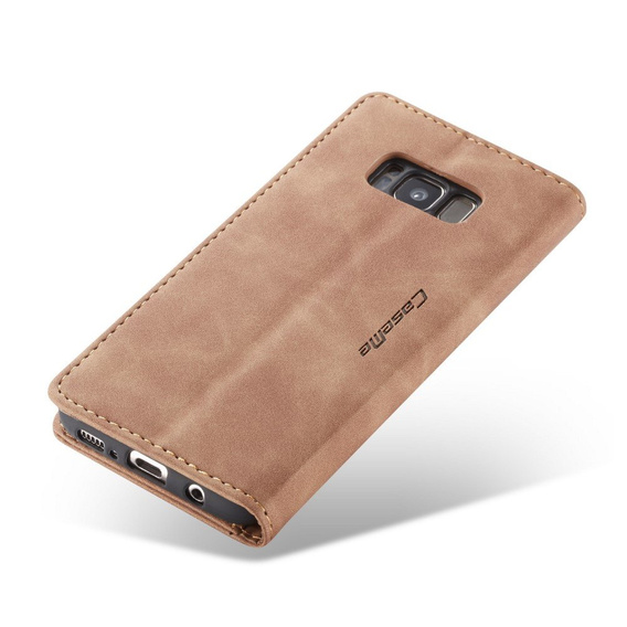 θήκη CASEME για Samsung Galaxy S8, Leather Wallet Case, καφέ