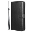 Θήκη με πτερύγιο για Xiaomi 14T Pro, Crazy Horse Wallet, μαύρη