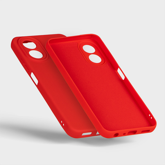 Η θήκη για Oppo A18 4G / A38 4G, Silicone Lite, κόκκινη + γυαλί 9H