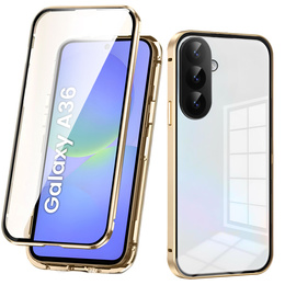 θήκη για το Samsung Galaxy A36, Magnetic Dual Glass, χρυσή