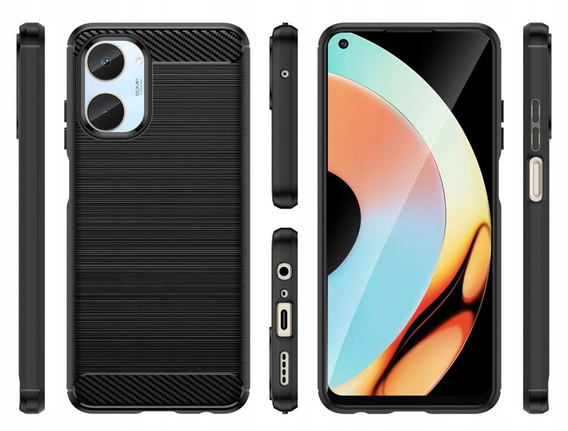Θήκη για Realme 10 4G, Carbon, μαύρη