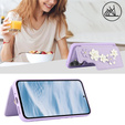 θήκη για Samsung Galaxy A55 5G, Leather Flower Card Slot, μωβ