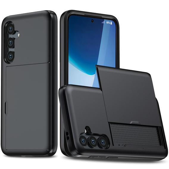 Θήκη για Samsung Galaxy A36 5G, Sliding Card Holder, μαύρη