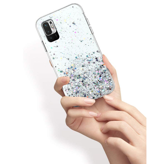 Θήκη για Xiaomi Redmi Note 10 5G / Poco M3 Pro 5G, Glittery, διαφανής