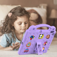 Παιδική θήκη για iPad 10.2" 2021/2020/2019 (9/8/7 gen.) / Air 10.5" 2019 (3 gen.), Cute Patterns, με βάση, μωβ