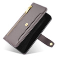 Θήκη με πτερύγιο για Samsung Galaxy A25 5G, Wallet Zipper Pocket, γκρι