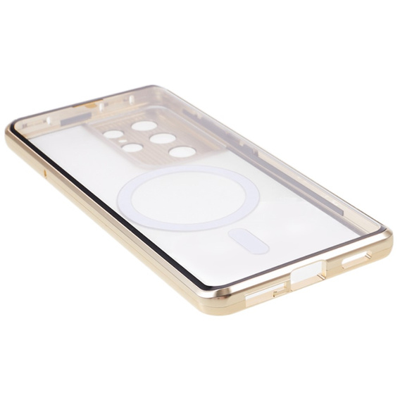 Μαγνητική θήκη MagSafe Dual Glass για Samsung Galaxy S21 Ultra, χρυσή