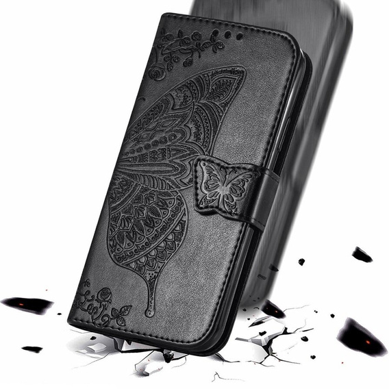 Θήκη με πτερύγιο για Infinix Hot 40i, Butterfly, μαύρη