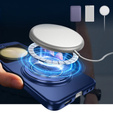 Θήκη GKK για Galaxy Z Flip 5 5G, Γωνίες Dropproof MagSafe, διαφανές / μωβ
