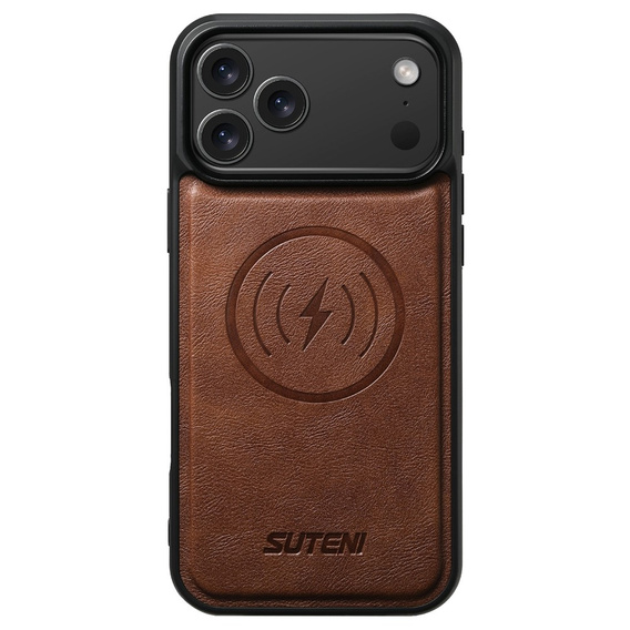 Αναδιπλούμενη θήκη 2 σε 1 για iPhone 17 Pro Max, SUTENI, για MagSafe, καφέ
