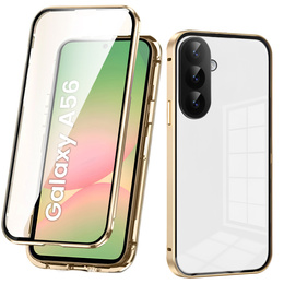 θήκη για το Samsung Galaxy A56, Magnetic Dual Glass, χρυσή