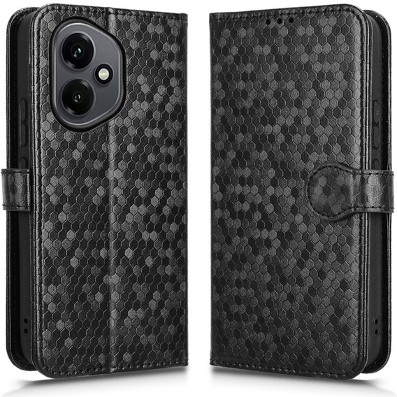 θήκη πτερύγιο για Honor 400 5G, Wallet Rhombus, μαύρη