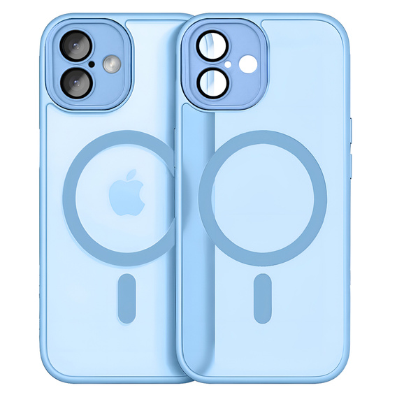 Θήκη για iPhone 16, για MagSafe, ERBORD Μatt Case, μπλε + Γυαλί οθόνης