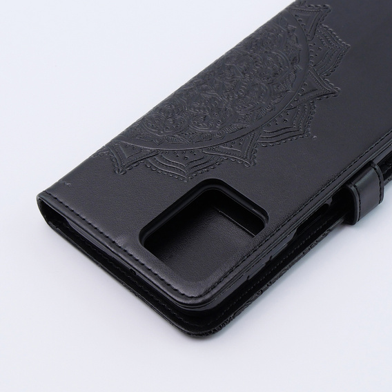 Θήκη με πτερύγιο για Motorola Moto G54 5G, Mandala, μαύρη