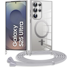 Θήκη για Samsung Galaxy S25 Ultra, Electro MagSafe, ασημένια + κορδόνι