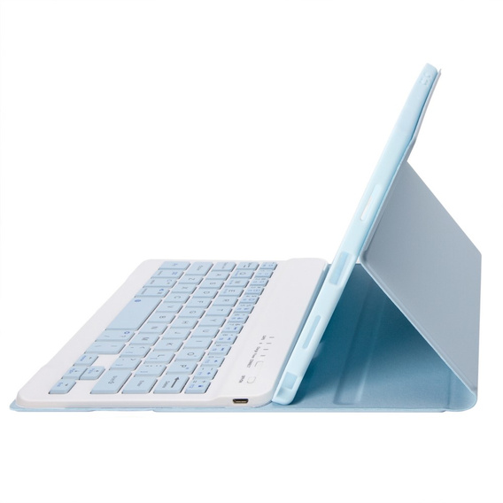 Θήκη + πληκτρολόγιο Samsung Galaxy Tab A9, Leather Pen Slot, γαλάζια