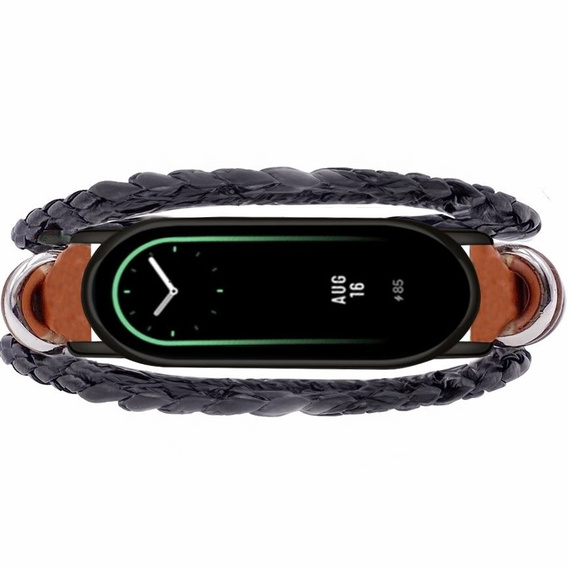 Δερμάτινο λουράκι για Xiaomi Smart Band 10 / 9 / 8, καφέ