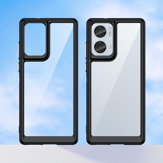 Θήκη για Motorola Edge 50 Fusion 5G, Fusion Hybrid, διαφανής / μαύρη