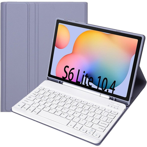 Θήκη + πληκτρολόγιο Samsung Galaxy Tab S6 Lite P610/P615 / S6 Lite 2022 10.4, Pen Slot, μωβ