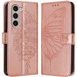 Θήκη με πτερύγιο για Samsung Galaxy Z Fold6 5G, Butterfly, ροζ rose gold