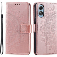 Θήκη με πτερύγιο για Oppo A17, Mandala, ροζ rose gold