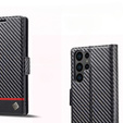 Θήκη με πτερύγιο για Samsung Galaxy S23 Ultra, Carbon LC.IMEEKE, μαύρη