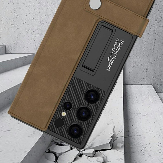 Θήκη με πτερύγιο για Samsung Galaxy S25 Ultra, GKK Card Slot Wallet, μαύρη