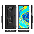 θωρακισμένη θήκη για Xiaomi Redmi Note 9S / 9 Pro, Nox Case Ring, μαύρη