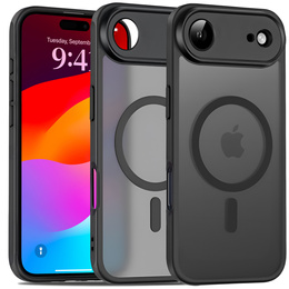 Ματ θήκη για iPhone Air, για MagSafe, με προστασία κάμερας, μαύρο ματ