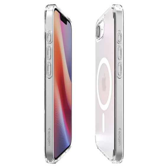 Θήκη MagSafe Spigen για Iphone 16E, Ultra Hybrid, διαφανής / λευκή + Μετριασμένο γυαλί 9H