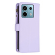 Θήκη με πτερύγιο για Xiaomi Redmi Note 13 Pro 4G / Xiaomi Redmi Note 14S / Xiaomi Poco M6 Pro 4G, Wallet Zipper Pocket, μωβ